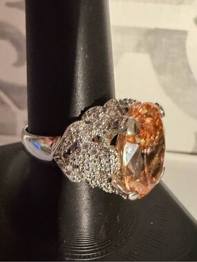 Joseph Esposito 925 Sterling Silver Cocktail Ring Sz 8 3/4